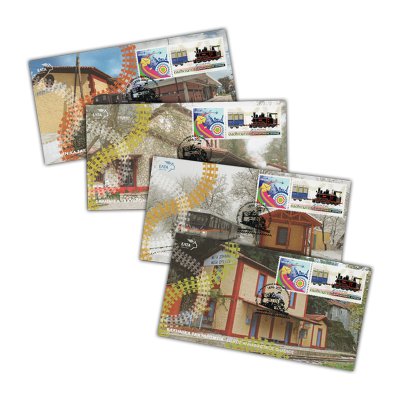 Set of 4 Commemorative Covers  «120 Years of Diakopto – Kalavryta Rack Railway»