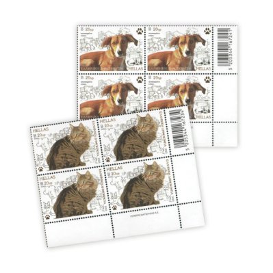 3/2023 - Lower left block of 4 stamps  «World Stray Animals Day»  