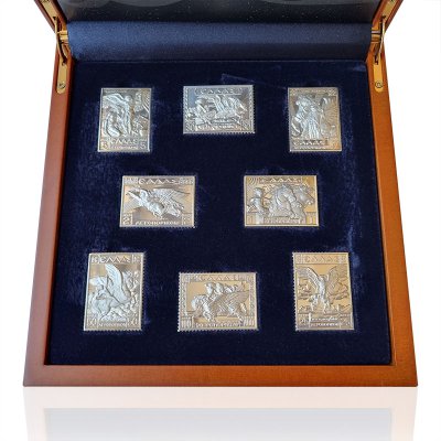 Collection of silver postage stamps “Mythology”