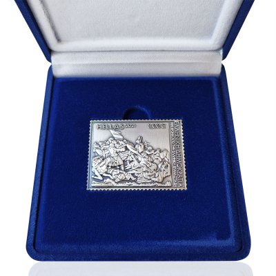 Silver plated stamp 